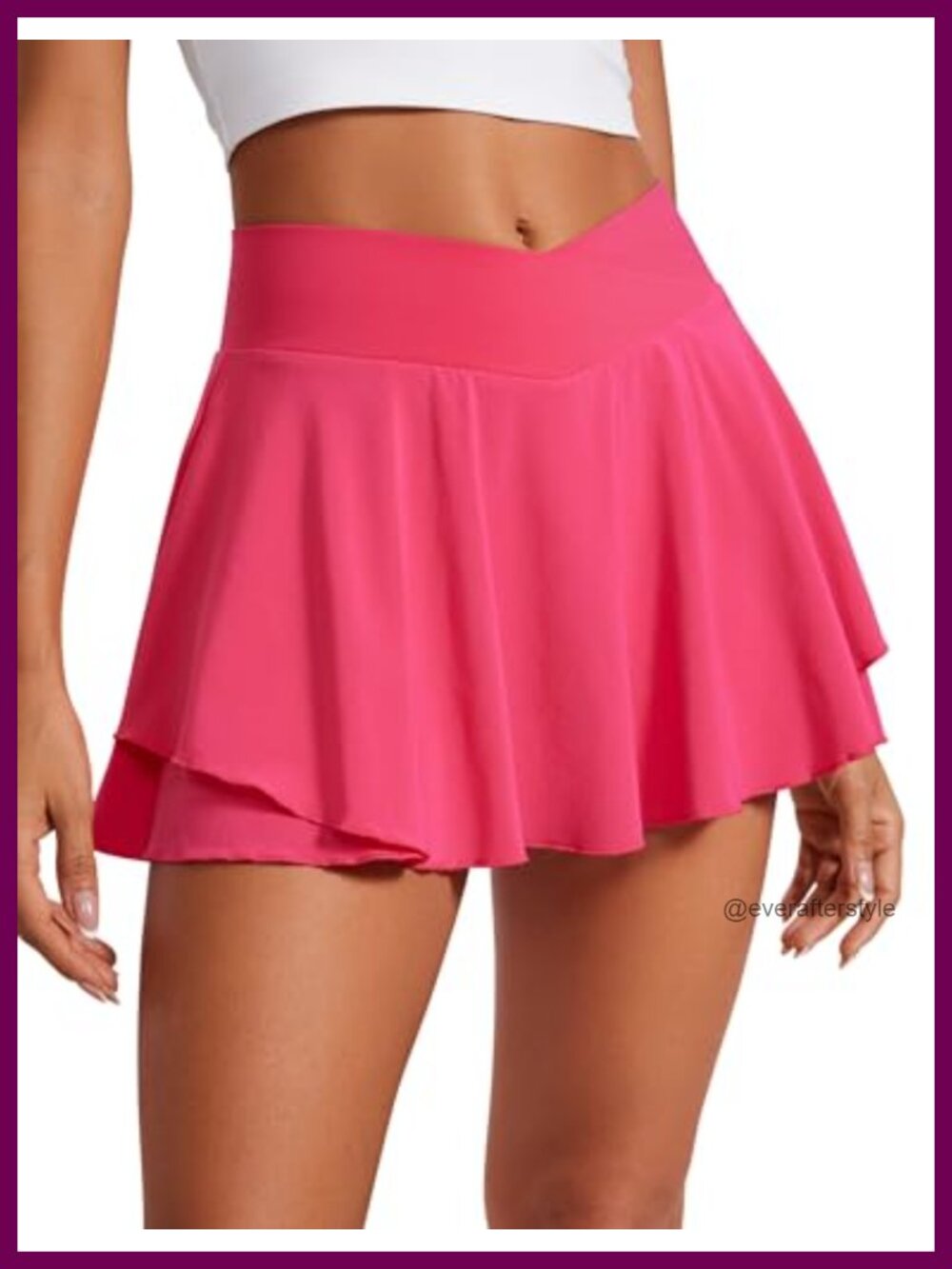 High Waisted Tennis Skirt with Built-in Shorts & Phone Pocket